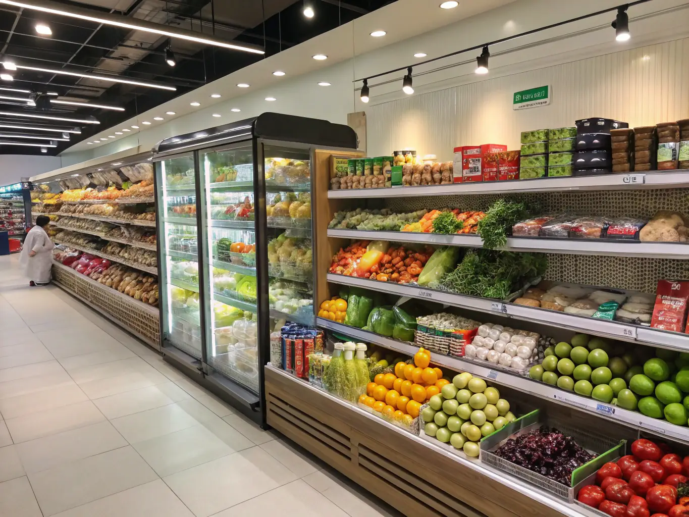 A neatly arranged display of core consumer goods, such as canned goods and packaged foods, highlighting Thunder Trade Enterprises' role in facilitating the trade of essential everyday products. The image should be clean and appealing.